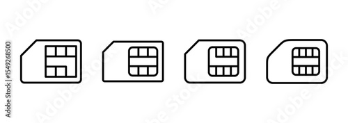 Sim card icon vector. dual sim card sign and symbol