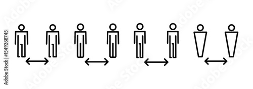 Social distance icon vector. social distancing sign and symbol. self quarantine sign