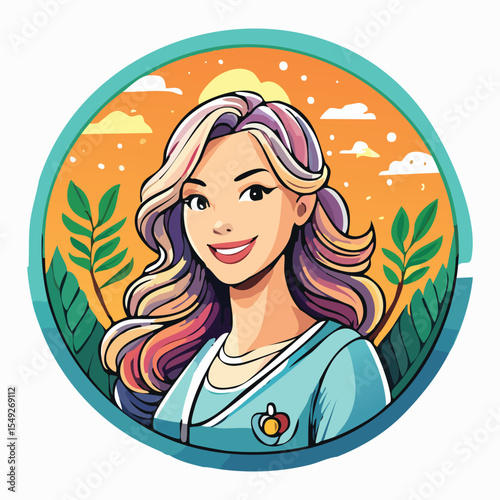 circular logo for an art therapist that works 