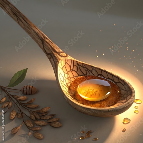 Seedpod Spoon with Honey Light