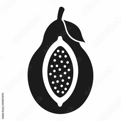Papaya vector silhouette illustration isolated on white background
