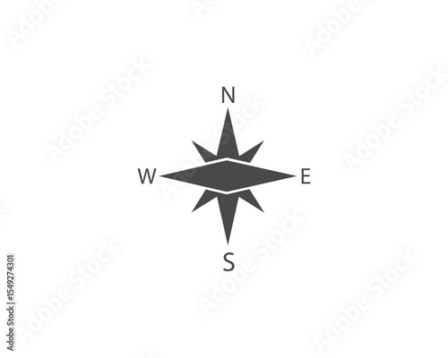 Wind rose vector icon,Pictograph of compass
