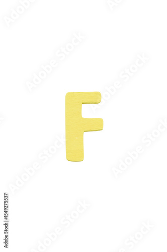 lettera alfabeto F realizzata in legno colorato isolata su sfondo bianco o trasparente