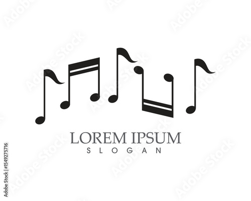 Music note symbols logo and icons template