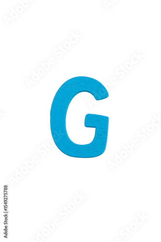 lettera alfabeto G realizzata in legno colorato isolata su sfondo bianco o trasparente
