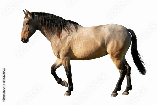 Horse in natural pose isolated on white background, photo realistic isolated, white background
