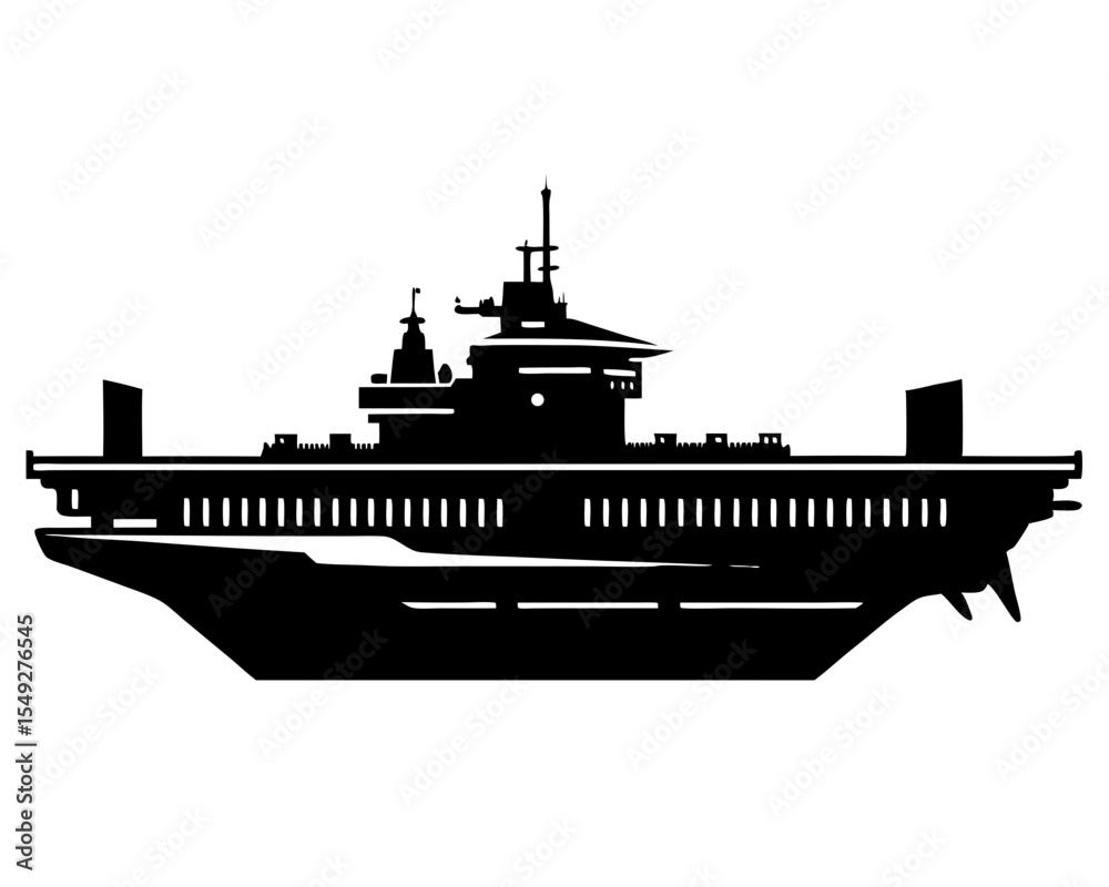 Fototapeta premium Aircraft Carrierv Vector Art, Aircraft Icon Clipart