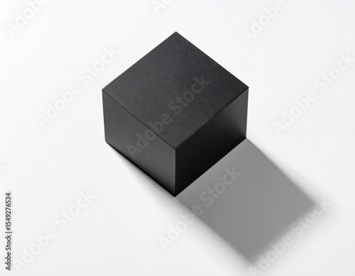 Blank Black Square Box Mockup On White Background