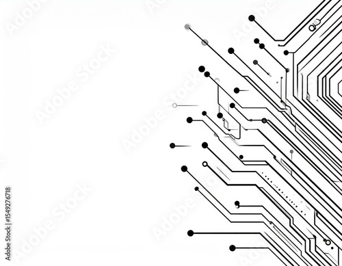 Abstract Circuit Board Pattern On White Background