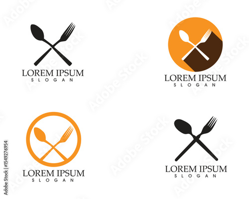 fork and spoon icon vector template ..