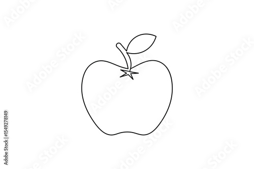 apple one line art and frui stock photos vectors and illustration design
