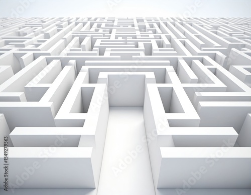Perspective View Of White Maze