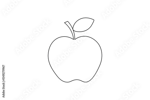 apple one line art and frui stock photos vectors and illustration design
