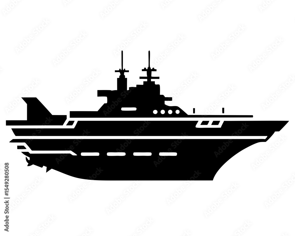 Fototapeta premium Aircraft Carrierv Vector Art, Aircraft Icon Clipart
