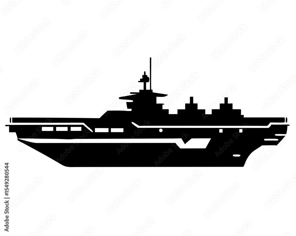 Fototapeta premium Aircraft Carrierv Vector Art, Aircraft Icon Clipart