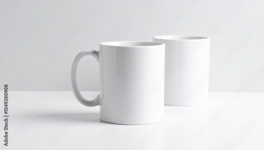 Obraz premium A plain white ceramic mug mock up. Generative AI.