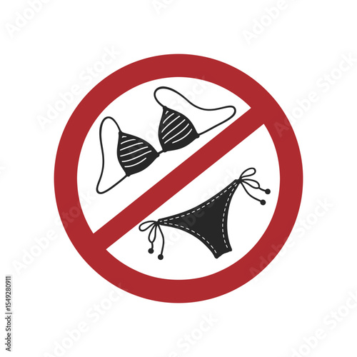 No Swimwear Allowed: Bathing Suit Prohibition Sign for Restricted Areas