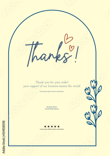 Thank you message for card, Thank you card template Vector design.