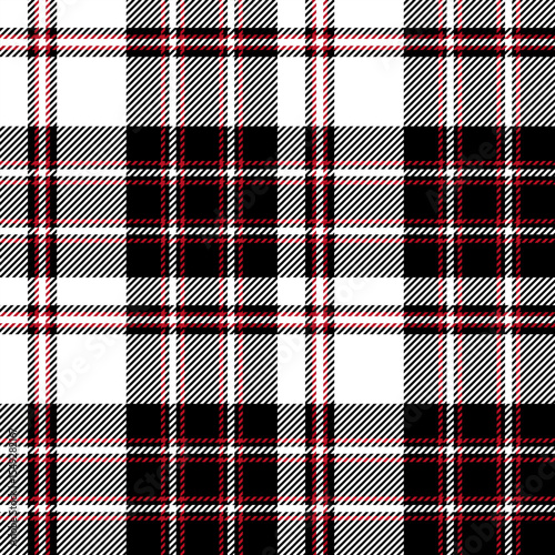 beautiful plaid tartan black red white pattern. It is a seamless repeat plaid vector. Design for decorative,wallpaper,shirts,clothing,dresses,tablecloths,blankets,wrapping,textile,Batik,fabric,texture