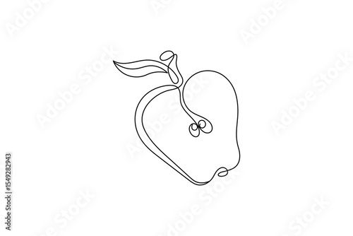 apple one line art and frui stock photos vectors and illustration design
