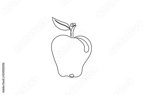 apple one line art and frui stock photos vectors and illustration design
