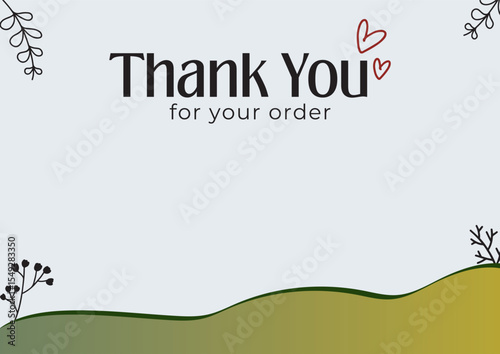 Thank you message for card, Thank you card template Vector design.
