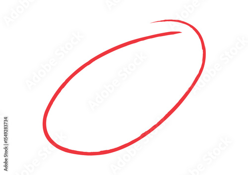 Red circle brush stroke marker highlighter vector