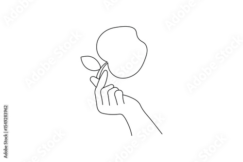apple one line art and frui stock photos vectors and illustration design
