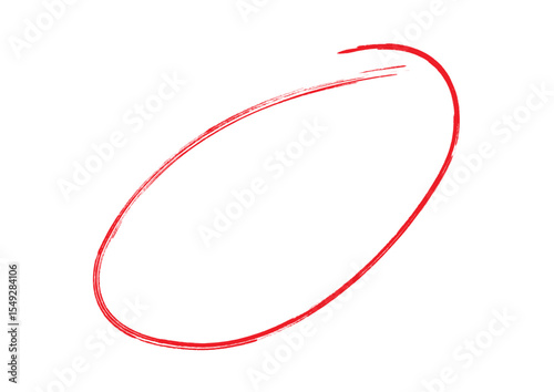 Red circle brush stroke marker highlighter vector