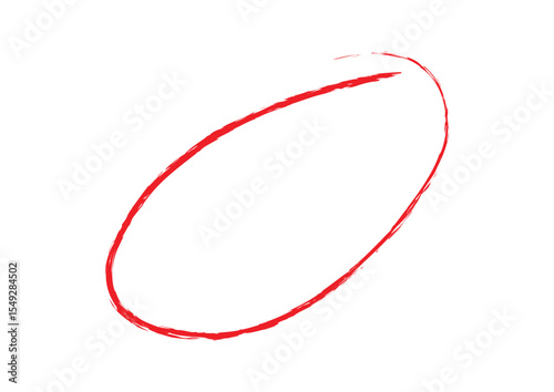 Red circle brush stroke marker highlighter vector