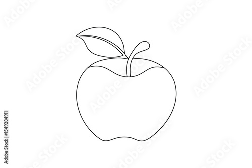 apple one line art and frui stock photos vectors and illustration design
