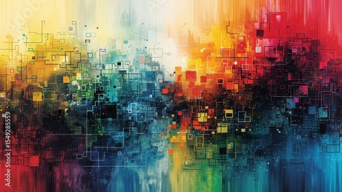 Abstract background with colorful squares