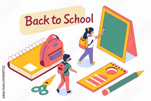 Back to School Design Kit Vector Illustration of School Supplies and Study Elements