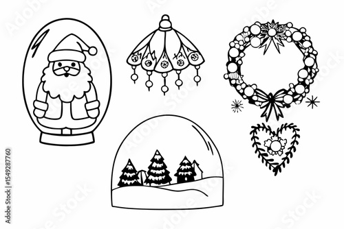 Festive Dog Illustration for Christmas and Winter Holiday Season Decor