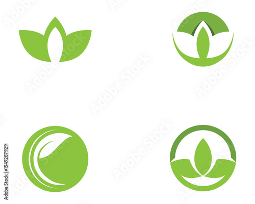green leaf ecology nature element vector icon