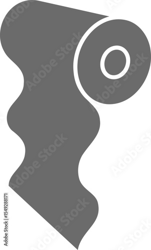 Textile roll vector icon. Paper tube illustration design for kitchen cleaning towel, carpet, scroll whatman, fabric.