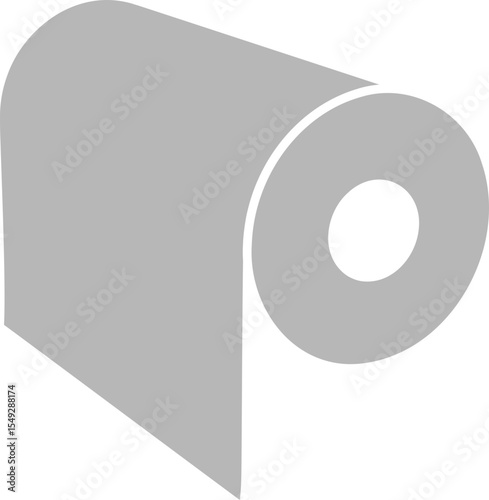 A minimalist grey illustration of a paper roll, symbolizing renewal, simplicity, and fresh starts.