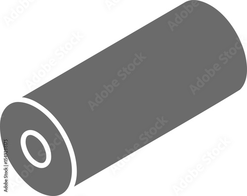 Isometric illustration of a gray cylinder, perfect for representing concepts of storage, energy, or industrial processes.