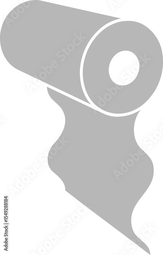 Simple, minimalist graphic of a roll of paper unfurling.  Perfect for illustrating concepts of creation, progress, or continuous flow.