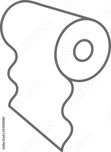 Simple line art illustration of a roll of paper unfurling.  Perfect for representing concepts of growth, process, or new beginnings.