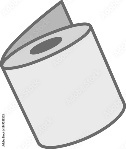 A simple yet elegant illustration of a paper roll, partially unfurled.  Perfect for representing cleanliness, simplicity, or new beginnings.