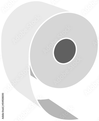 Clean, minimalist illustration of a roll of paper against a light blue background.  Perfect for concepts of freshness, simplicity, hygiene, or new beginnings.