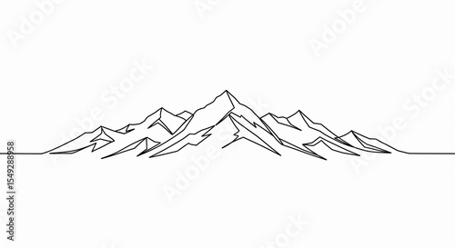 Hand Drawn Mountain Peak Sketch Illustration