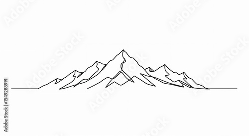 Hand Drawn Mountain Peak Sketch Illustration