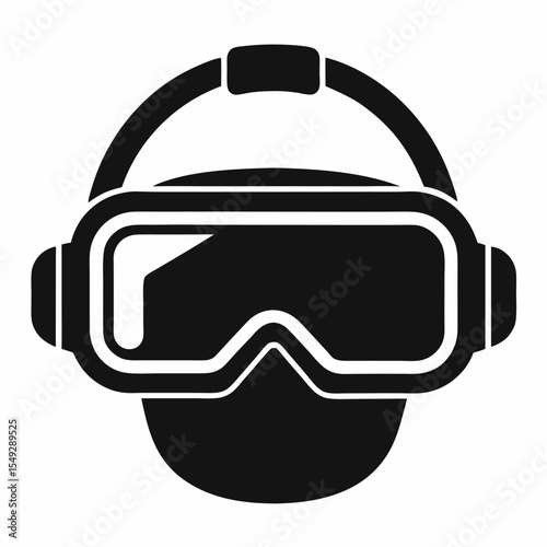 VR headset silhouette icon on white background