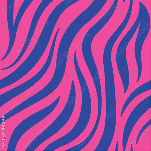 Pink and blue zebra stripes pattern isolated on transparent background
