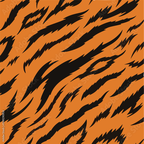 Orange tiger pattern animal print skin texture seamless background