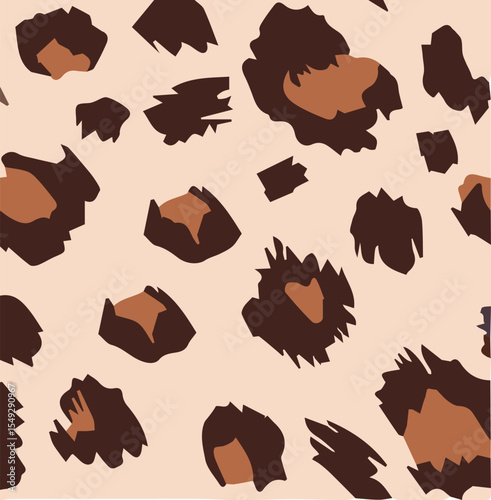 Brown leopard pattern animal print skin texture seamless background
