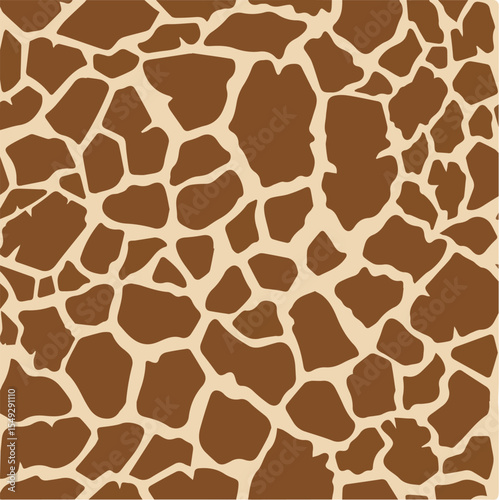 Seamless giraffe pattern isolated on transparent background illustration