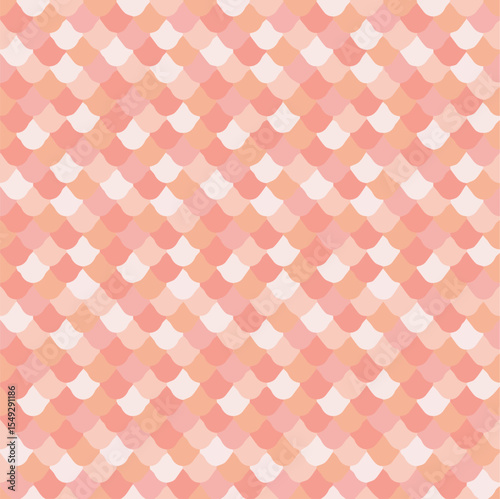 Pink and orange scales create a seamless fish or mermaid pattern